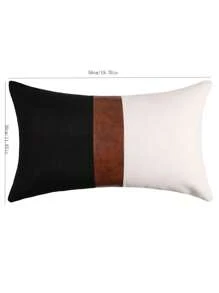 1pc Color Block Cushion Cover Without Filler, Modern Throw Pillow Case For Sofa, Home Decor - Multicolor - View 3