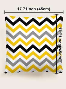 1pc Geometric Pattern Cushion Cover, Modern Polyester Throw Pillow Case For Home, Pillow Insert Not Include - Multicolor - View 3