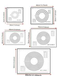 1 pieza Alfombrilla de amasar de silicona platino, color aleatorio rojo o negro