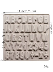 1pc Letter Molds for Chocolate, Alphabet and Numbers Silicone Molds for Making Gummy Candy Chocolate Cake Decoration - Light Grey - View 2