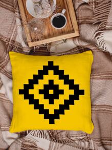 1pc Geometric Pattern Cushion Cover, Modern Polyester Throw Pillow Case For Home, Pillow Insert Not Include - Multicolor - View 7