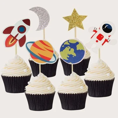 6入組外太空蛋糕裝飾