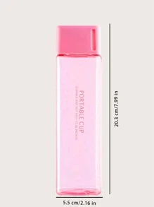 1pc draagbare buitenheldere waterfles, roze plastic eenvoudige waterbeker, riem in willekeurige kleur,