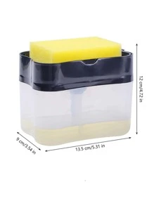 1pc Dish Soap Dispenser And Sponge Holder, Metallic Silvery For Kitchen Sink, No Sponge - Multicolor - View 6