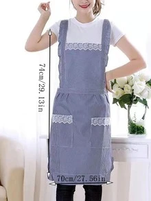 1入組蕾絲邊防水圍裙 - 彩色 - 查看 2