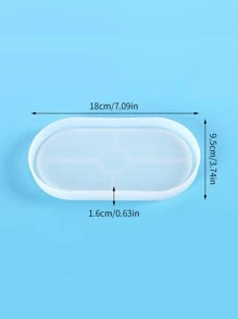 1pc DIY Silicone Oval Tray Mold, White Silicone Tray Maker Mold For DIY - White - View 2