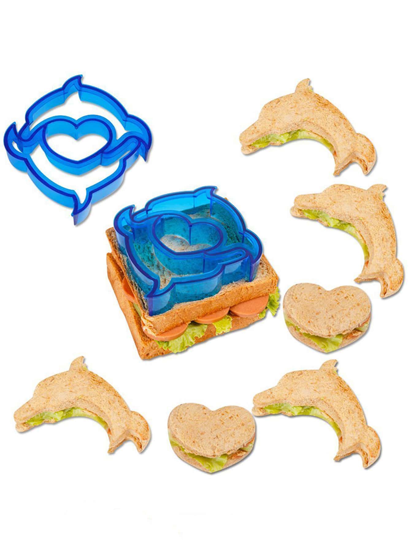 1pc Dolphin Shaped Toast Cutting Mold, Cartoon Bread Cutter, For Household