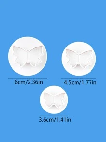 3入組蝴蝶形狀餅乾郵票 - 白色 - 查看 6