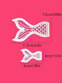 2pcs Fishtail Shaped Cookie Mold - White - View 5