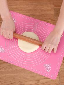 1pc Silicone Kneading Pad, Pink Silicone Multifunctional Pastry Mat For Baking - Pink - View 1