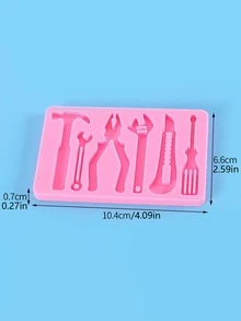 1pc Hardware Tool Design Silicone Chocolate Mold - Pink - View 2