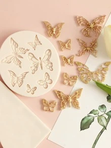 SikeSike 1pc Butterfly Fondant Mold,Butterfly Silicone Molds Cake Topper Decoration Gummy Mold for Chocolate Candy Sugar Craft Gum Paste Polymer Clay - White - View 3