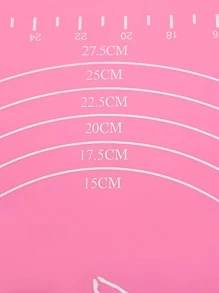 1pc Silicone Kneading Pad, Pink Silicone Multifunctional Pastry Mat For Baking - Pink - View 3