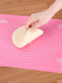 1pc Silicone Kneading Pad, Pink Silicone Multifunctional Pastry Mat For Baking - Pink - View 4