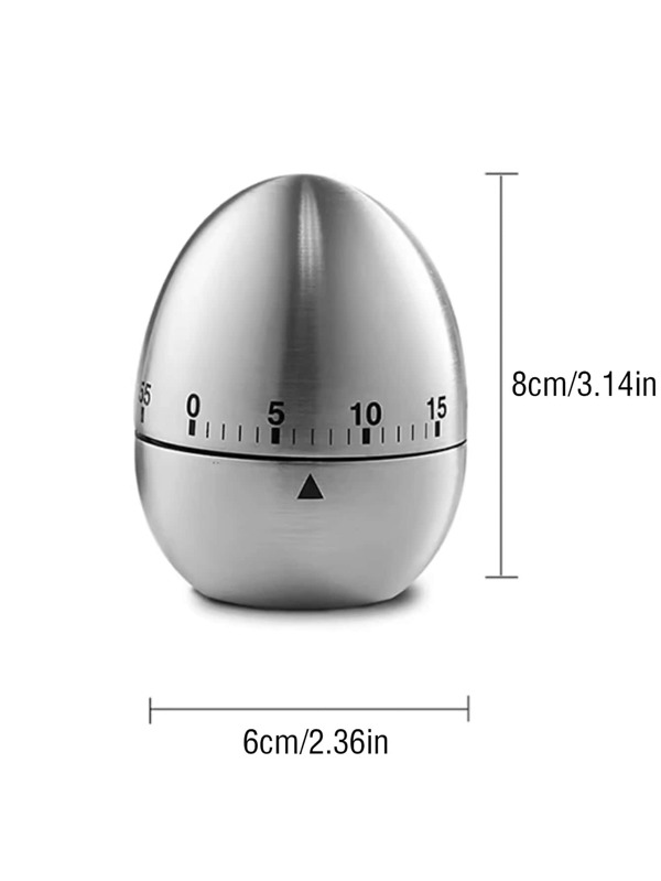 1pc Stainless Steel Timers, Egg Design Electronic Stopwatch Timer For