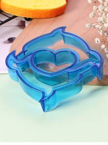 1pc Reusable Plastic Sandwich Breakfast Cutter Mould,Creative Blue Dolphin Shaped Cookie Biscuits Kitchen Mold,For Children