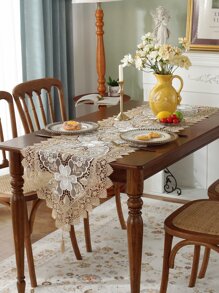 Floral Embroidered Table Runner - Multicolor - View 1