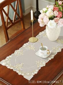 Floral Embroidered Table Runner