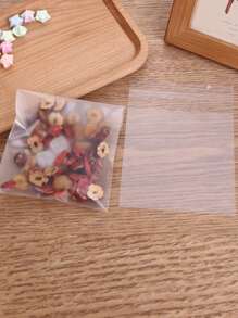 100pcs/Pack Thick Matte Self-Adhesive Transparent Cookie Bags, Plain Madeleines Packaging Plastic Bags (Bags Only, No Other Accessories Included)