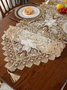 Floral Embroidered Table Runner - Multicolor - View 6