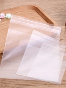 100pcs/Pack Thick Matte Self-Adhesive Transparent Cookie Bags, Plain Madeleines Packaging Plastic Bags (Bags Only, No Other Accessories Included)