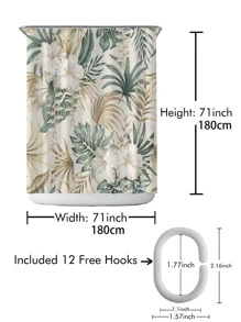 1pc Flower Pattern Shower Curtain Home Bathroom Decor Summer Bathroom Accessories Back To School