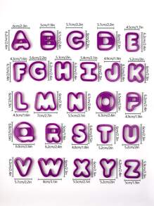 26入組字母圖案隨機餅乾模具套裝 - 彩色 - 查看 2