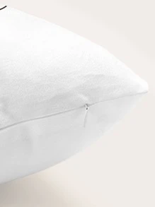 Letter Graphic Cushion Cover Without Filler, Simple Throw Pillow Case For Sofa - Black and White - View 2