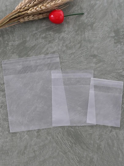 100pcs Clear Packaging Bag, Plastic Self Lock Biscuit Bag, Candy Bag For Baking School Supplies Food Bag Food Box Suitable For Candy Chocolate Cookies Etc. Back To School