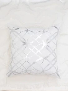 1pc Metallic Geometric Print Cushion Cover, Modern Throw Pillow Case, Pillow Insert Not Include, For Sofa, Living Room - Multicolor - View 3