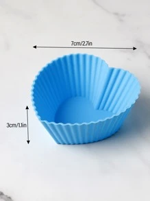 1 Hình Trái Tim Ngẫu Nhiên Khuôn Cupcake, Thiết Kế Hình Trái Tim Hiện Đại Khuôn Silicon Muffin Nướng Bánh - Nhiều màu - Xem 2