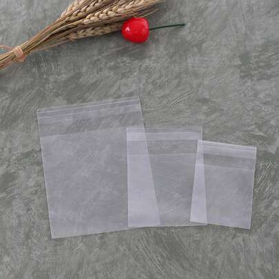 100pcs Clear Packaging Bag, Plastic Self Lock Biscuit Bag, Candy Bag For Baking School Supplies Food Bag Food Box Suitable For Candy Chocolate Cookies Etc. Back To School