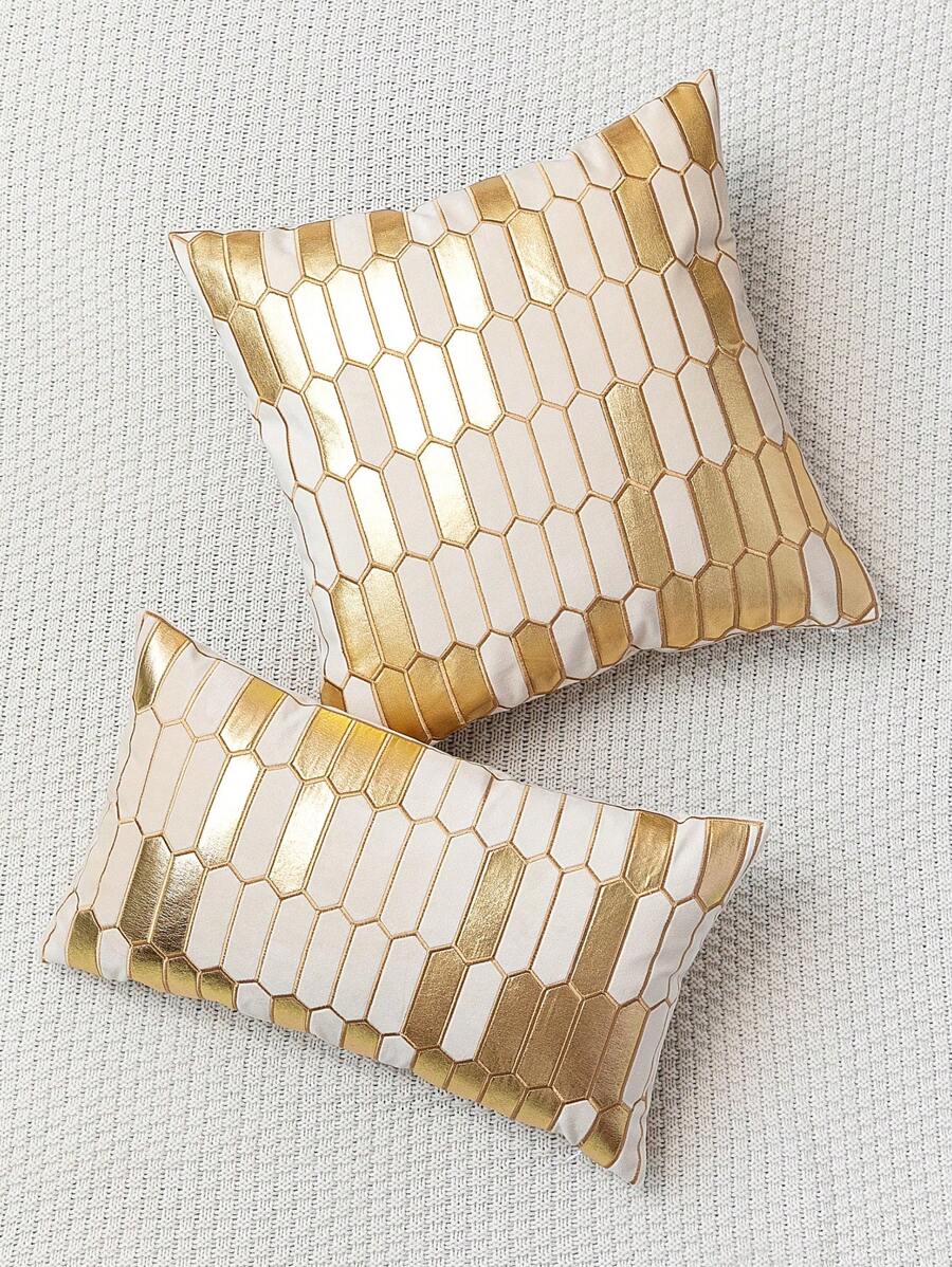 1入組幾何圖案靠墊套不附帶墊芯 - 米色 - 查看 1