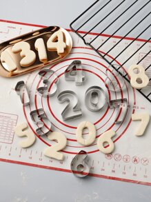 9pcs Number Shaped Cookie Mold - Silver - View 1