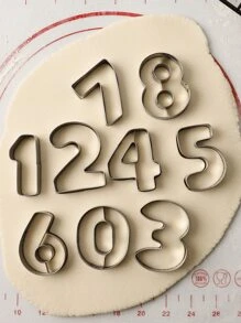 9pcs Number Shaped Cookie Mold - Silver - View 4