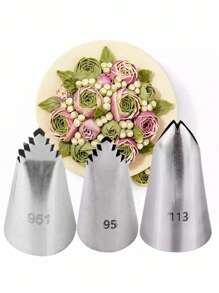 3 piezas Boquilla de acero inoxidable - Plateado - Ver 1