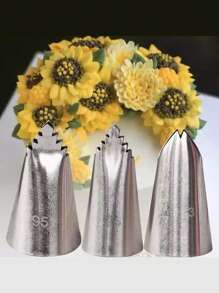 3 piezas Boquilla de acero inoxidable - Plateado - Ver 3