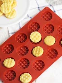 1入組 18 腔矽膠華夫餅模具製造商蛋糕餅乾巧克力盤烘焙模具不粘烤盤工具