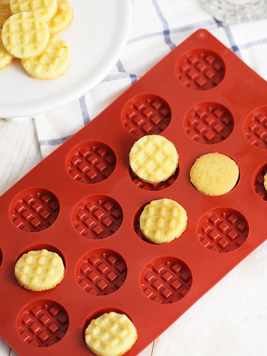 1入組 18 腔矽膠華夫餅模具製造商蛋糕餅乾巧克力盤烘焙模具不粘烤盤工具