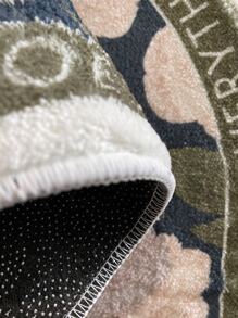 Alfombra de baño con estampado floral con slogan anti deslizante - Multicolor - Ver 6