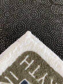 Alfombra de baño con estampado floral con slogan anti deslizante - Multicolor - Ver 7