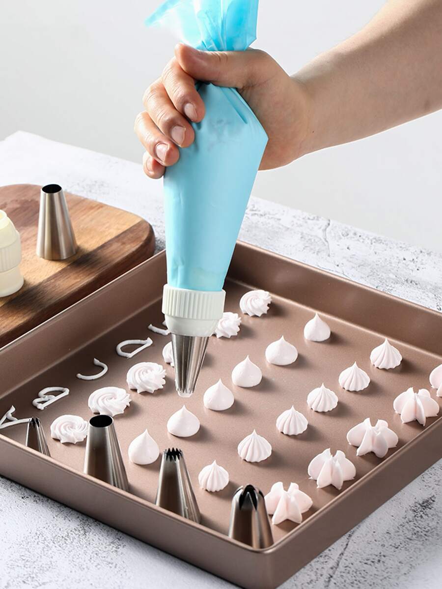 26入組裱花嘴和糕點袋套裝 - 銀色 - 查看 1