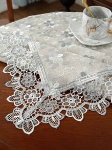 1入組花朵刺繡蕾絲餐墊
