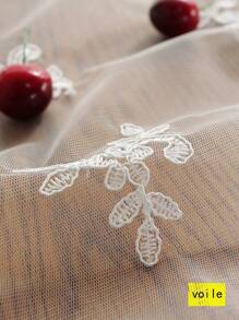 1pc Flower Embroidery Table Runner, White Lace Table Mat, For Home Decor - Beige - View 12