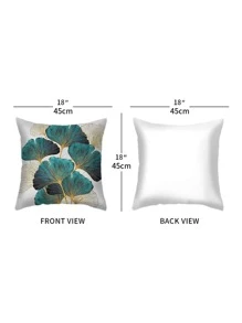 Leaf Print Cushion Cover Without Filler - Multicolor - View 2