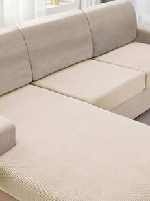 Plain Sofa Seat Cushion Cover - Beige - View 5