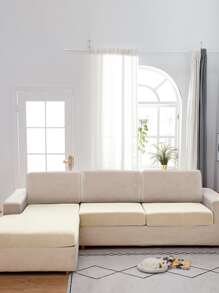 Plain Sofa Seat Cushion Cover - Beige - View 7