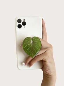 1 pieza Agarre de teléfono con diseño de hoja compatible con iPhone, teléfonos Android, regalo para cumpleaños, familia, amigos - Agarre de teléfono de empuje y tracción, soporte de teléfono, accesorios de teléfono