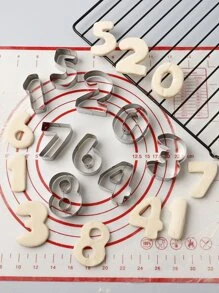 9pcs Number Shaped Cookie Mold - Silver - View 8