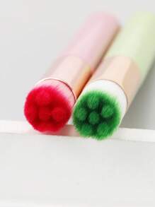 清潔用睫毛洗髮刷，2入組睫毛延長清潔刷，去黑頭去除工具，鼻毛孔深層清潔刷，化妝品睫毛清潔刷，面部清潔刷 - 彩色 - 查看 1